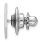 Sterling Silver 925 Men's Polished Tie Tac with Engravable Rhodium Finish