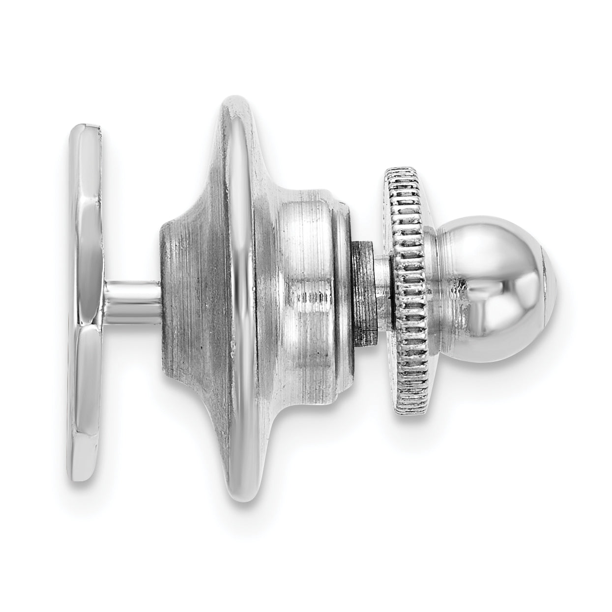 Sterling Silver 925 Tie Tac with Rhodium Plating Engravable Elegance Secondary image