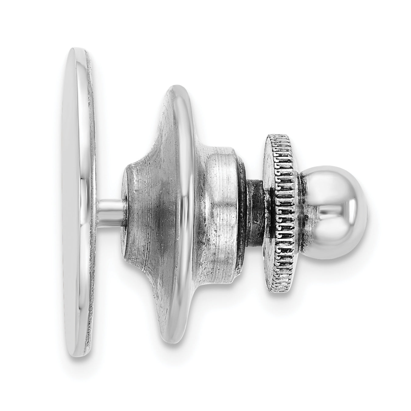 Sterling Silver 925 Rhodium-Plated Men's Tie Tac Engravable Polished Finish Secondary image