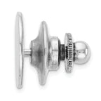 Sterling Silver 925 Rhodium-Plated Men's Tie Tac Engravable Polished Finish