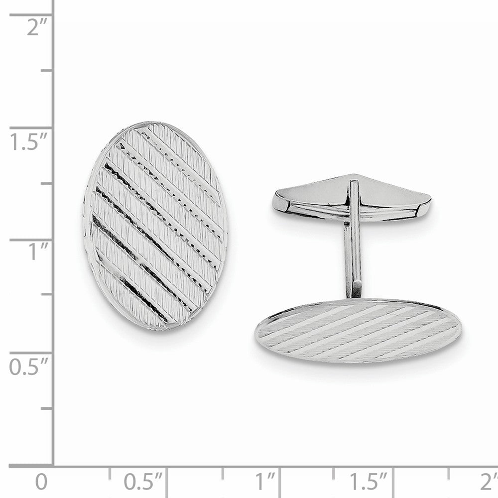 Sterling Silver Rhodium-plated Cuff Links