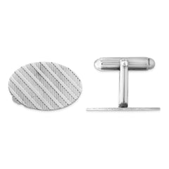 Sterling Silver 925 Cuff Links with Polished Rhodium Finish for Men