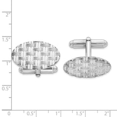 Sterling Silver Rhodium-plated Cuff Links