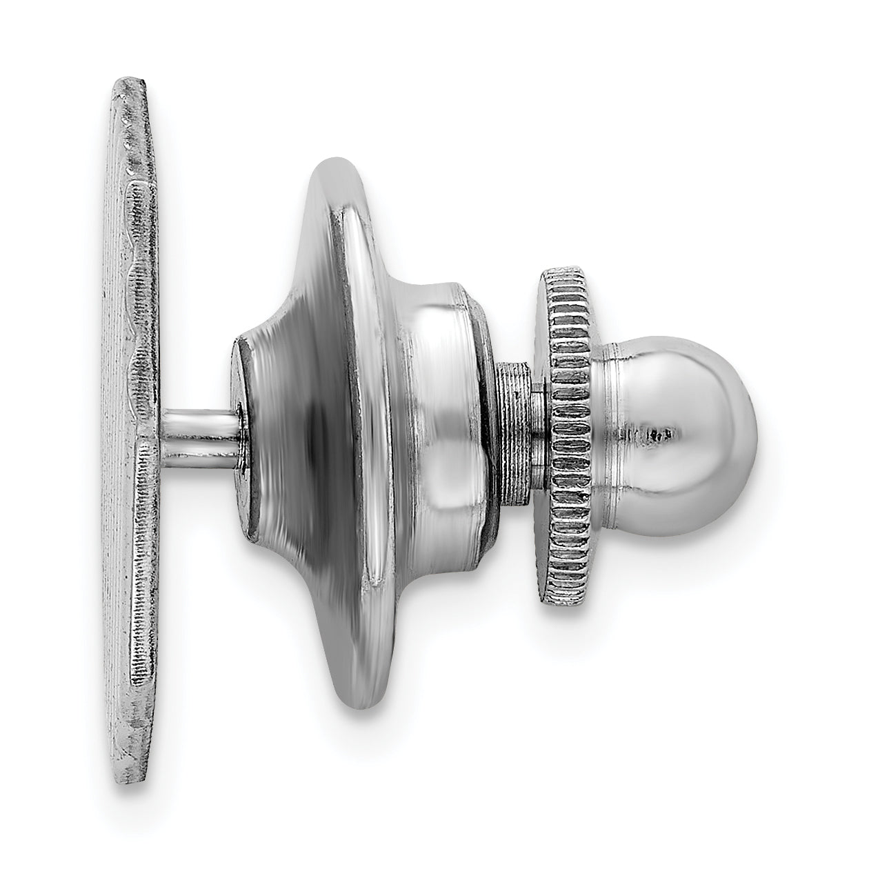 Sterling Silver 925 Rhodium-Plated Tie Tac with Polished Solid Finish