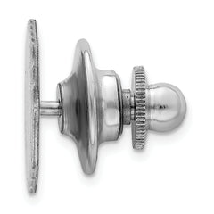 Sterling Silver 925 Rhodium-Plated Tie Tac with Polished Solid Finish