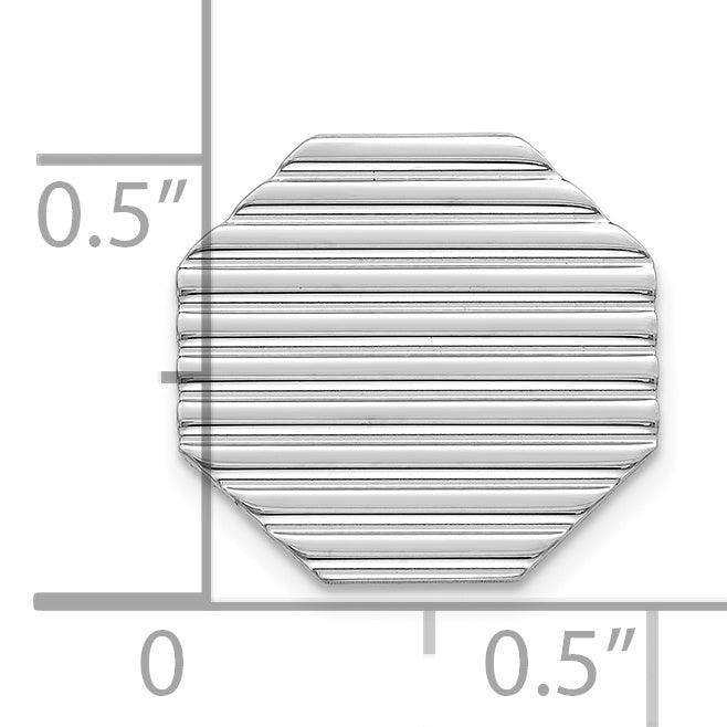 Sterling Silver 925 Rhodium-Plated Tie Tac with Polished Solid Finish