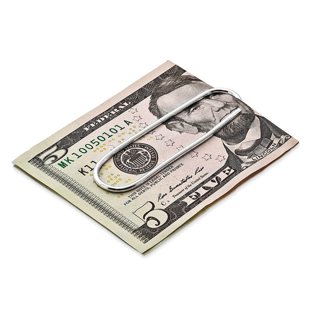 Sophia Jewelers Sterling Silver Polished Rhodium-Plated Men's Money Clip Secondary image
