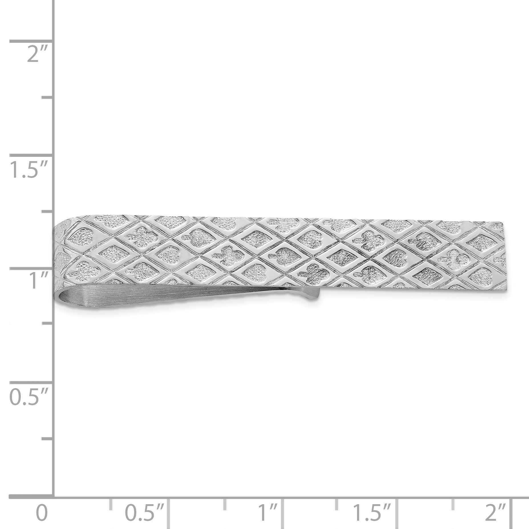 Sterling Silver 925 Polished Tie Bar with Rhodium Plating for Men