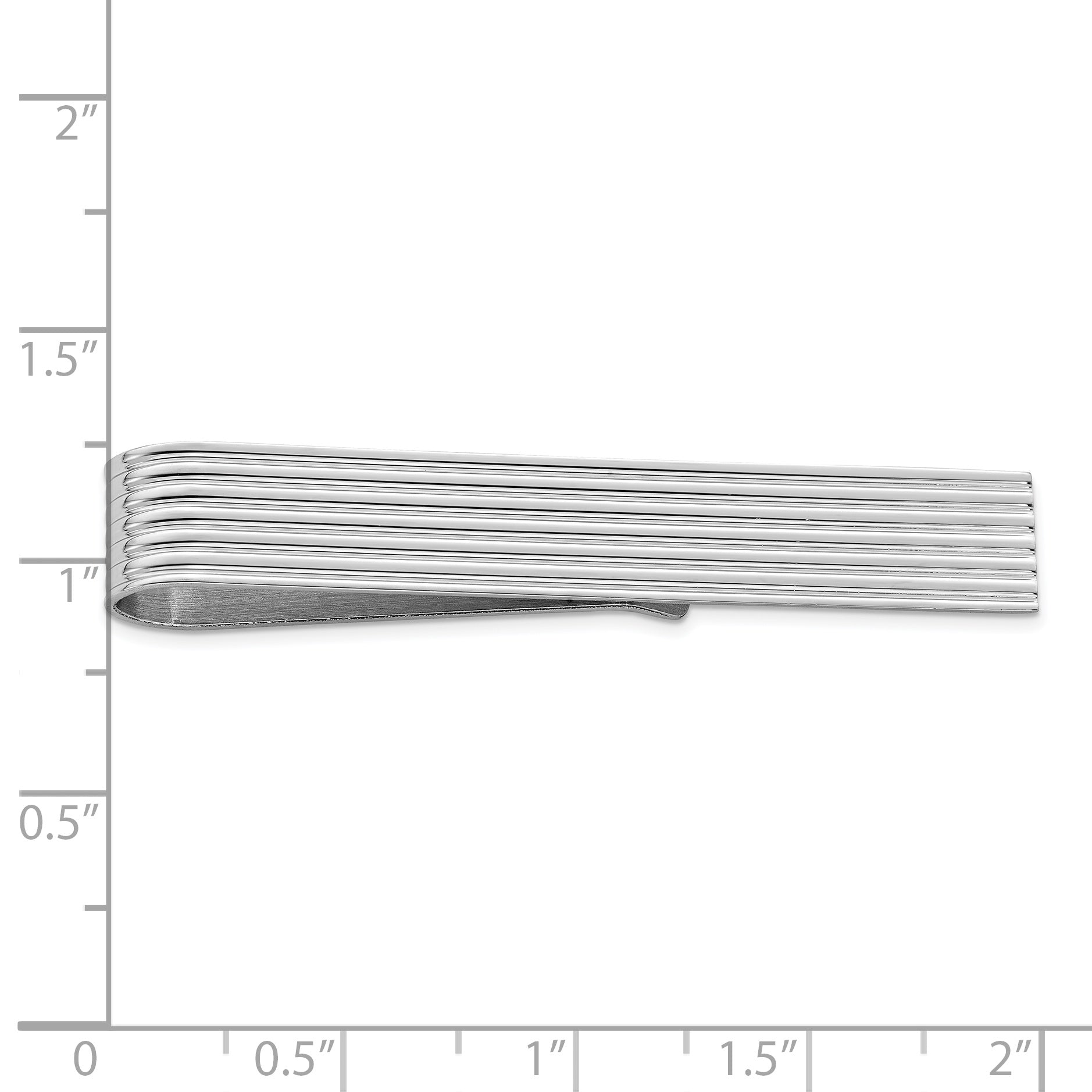 Sterling Silver Rhodium-Plated Tie Bar with Polished Elegant Finish
