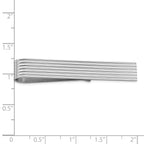 Sterling Silver Rhodium-Plated Tie Bar with Polished Elegant Finish