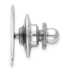Sterling Silver 925 Tie Tac with Rhodium Plating Elegant Polished Finish