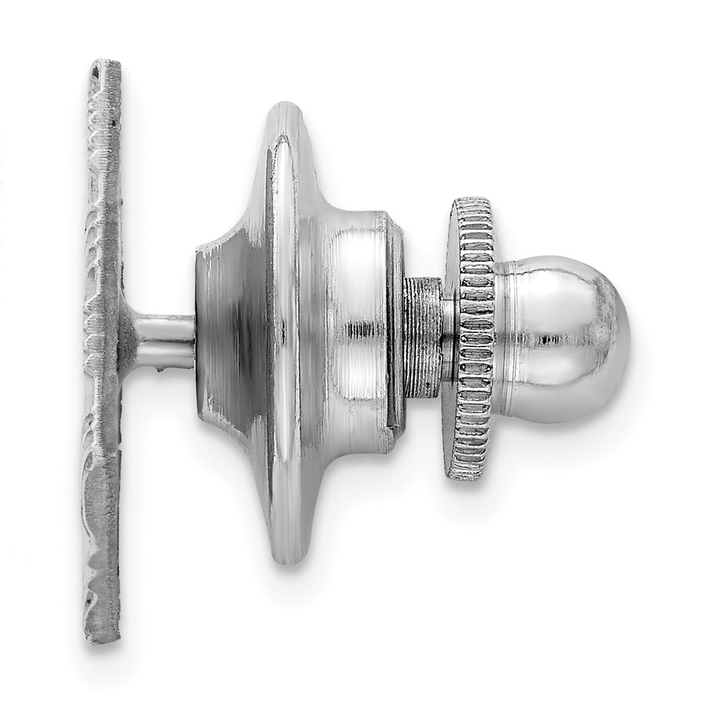 Sophia Jewelers Sterling Silver Rhodium-Plated Men's Tie Tac with Polished Finish