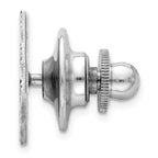 Sterling Silver 925 Men's Tie Tac with Polished Rhodium Finish