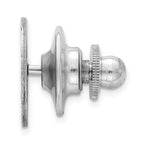 Sterling Silver 925 Men's Polished Tie Tac with Rhodium Plating