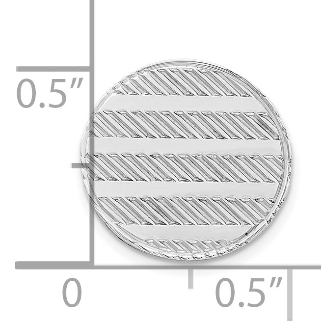 Sterling Silver 925 Men's Polished Tie Tac with Rhodium Plating