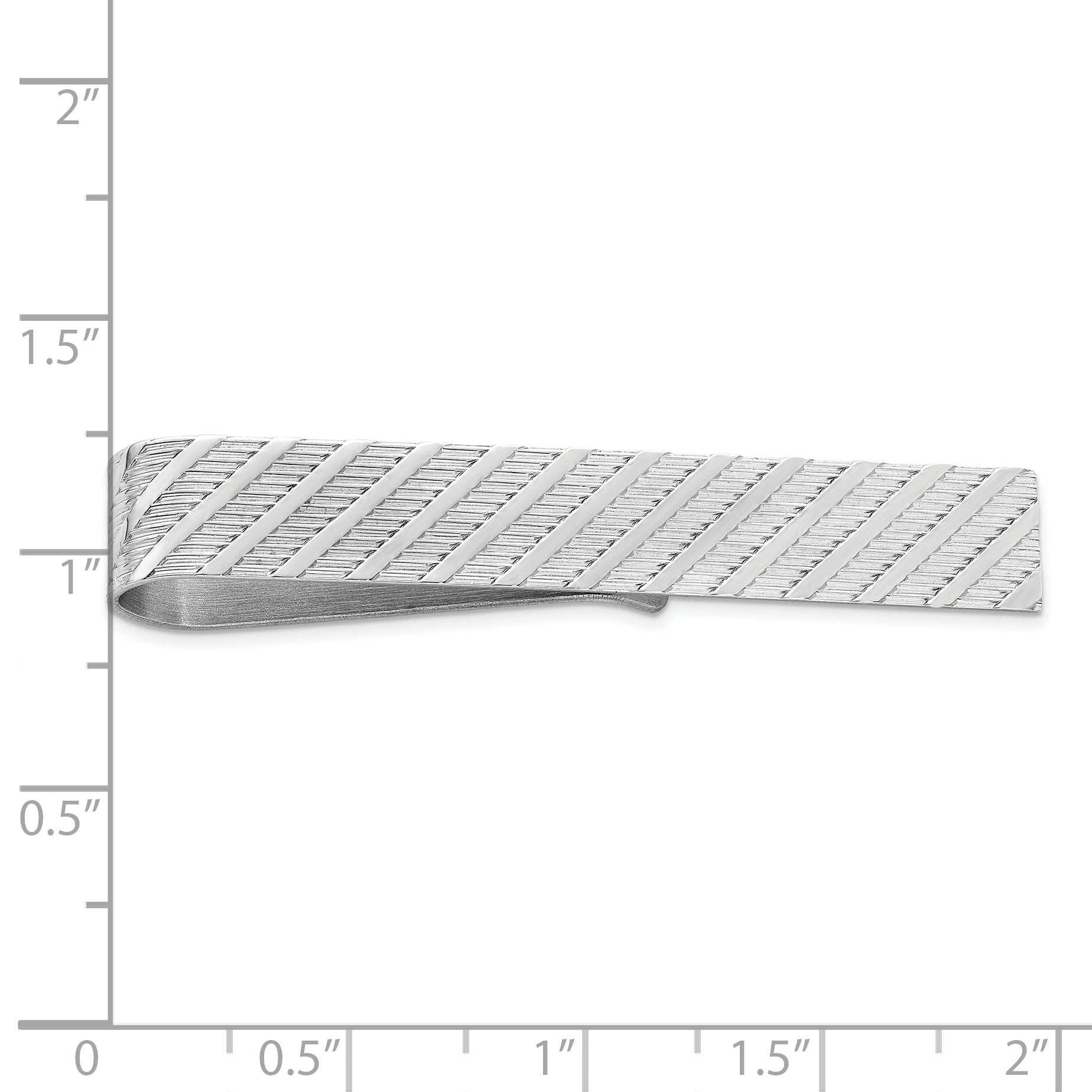 Sterling Silver Rhodium-Plated Tie Bar with Polished Solid Finish Secondary image