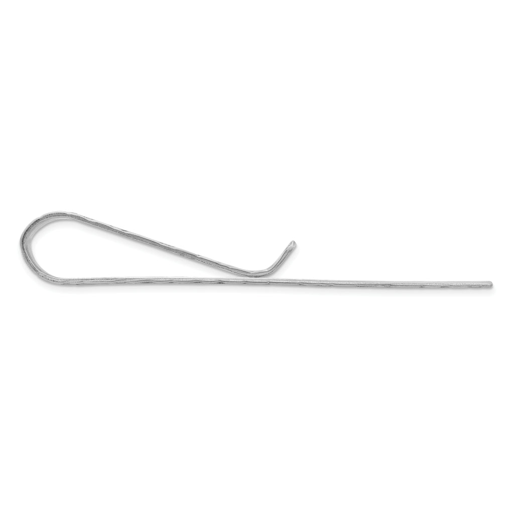 Sterling Silver 925 Tie Bar with Rhodium Polish for Men