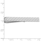 Sterling Silver Rhodium-Plated Tie Bar with Polished Finish for Men