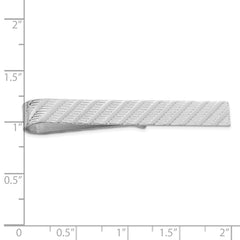 Sterling Silver Rhodium-Plated Tie Bar with Polished Finish for Men