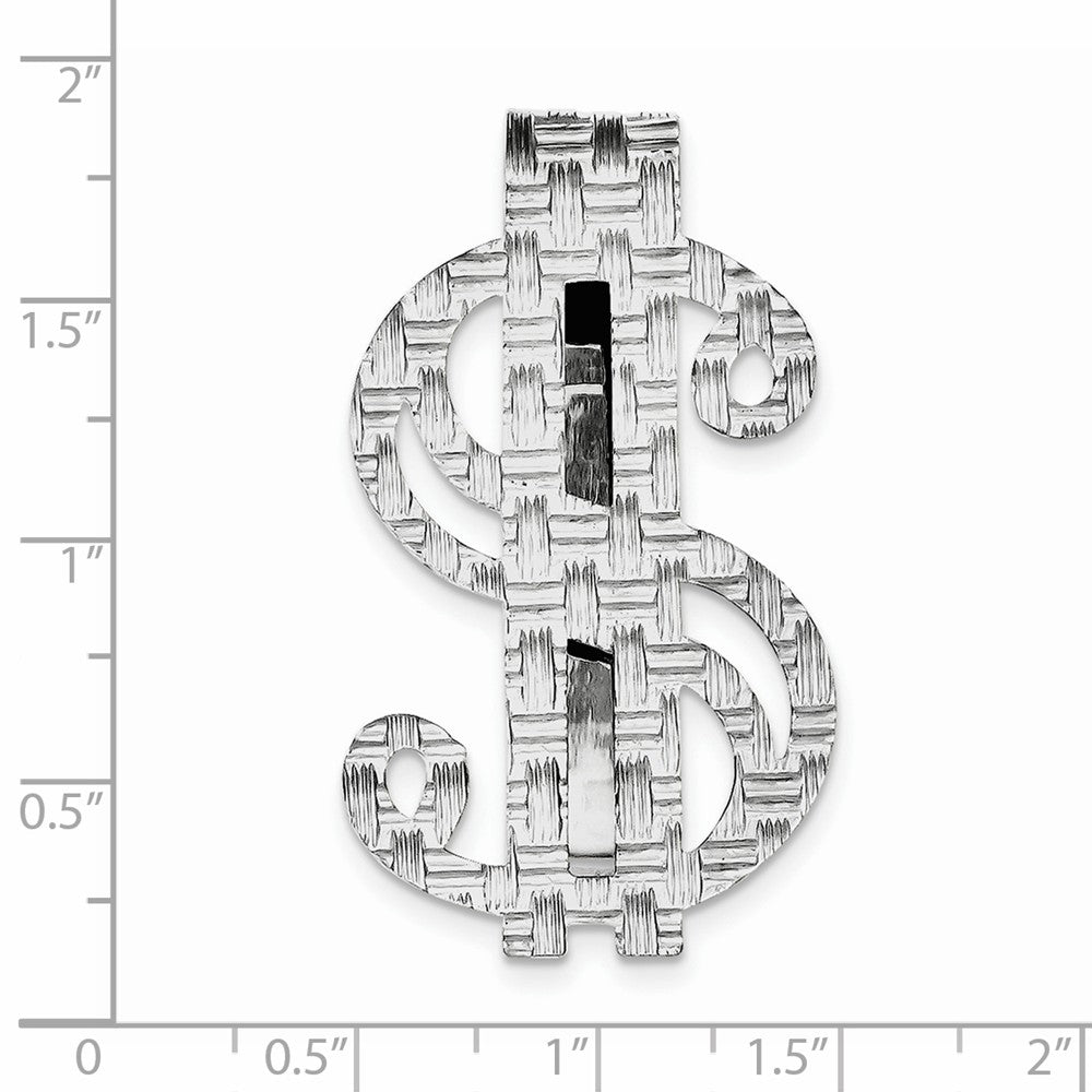 Sterling Silver 925 Money Clip with Rhodium-Plated Textured Design Secondary image