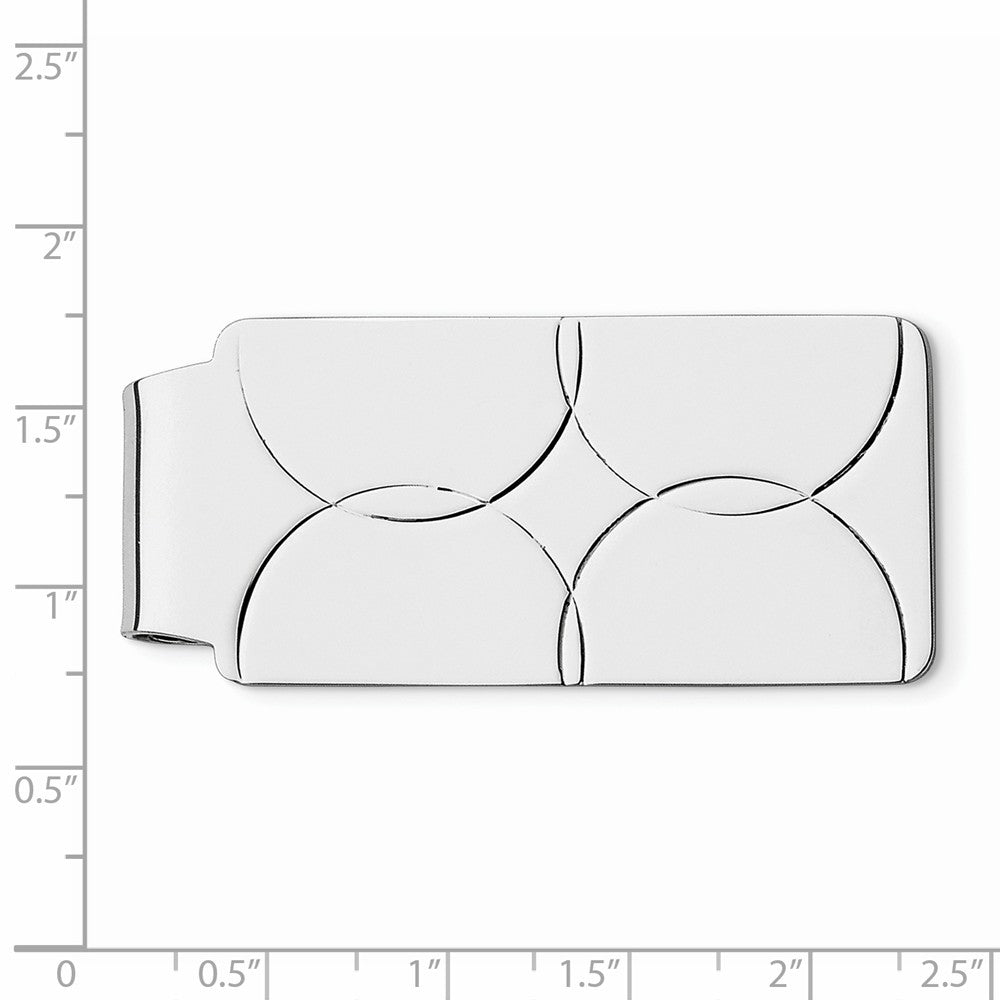 Men's Sterling Silver Rhodium-Plated Money Clip with Polished Engravable Finish Secondary image