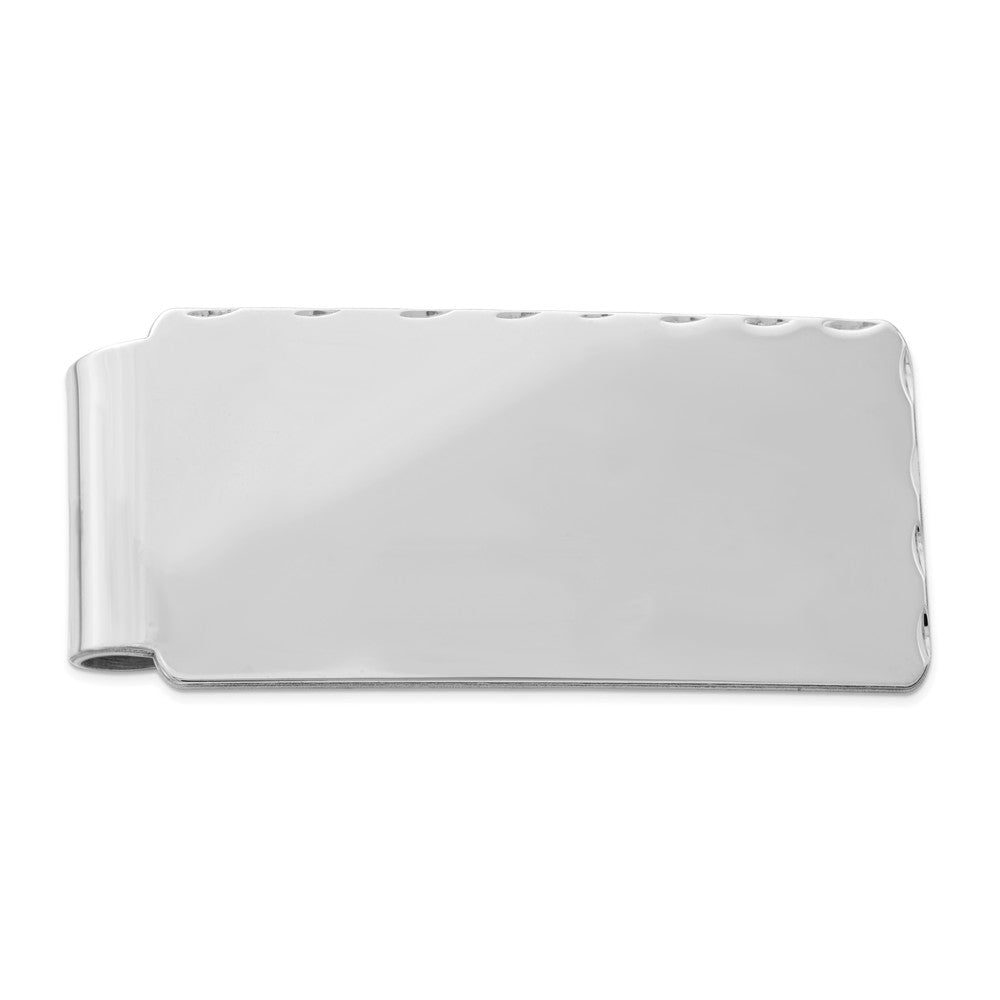 Sophia Jewelers Sterling Silver Rhodium-Plated Engravable Money Clip for Men