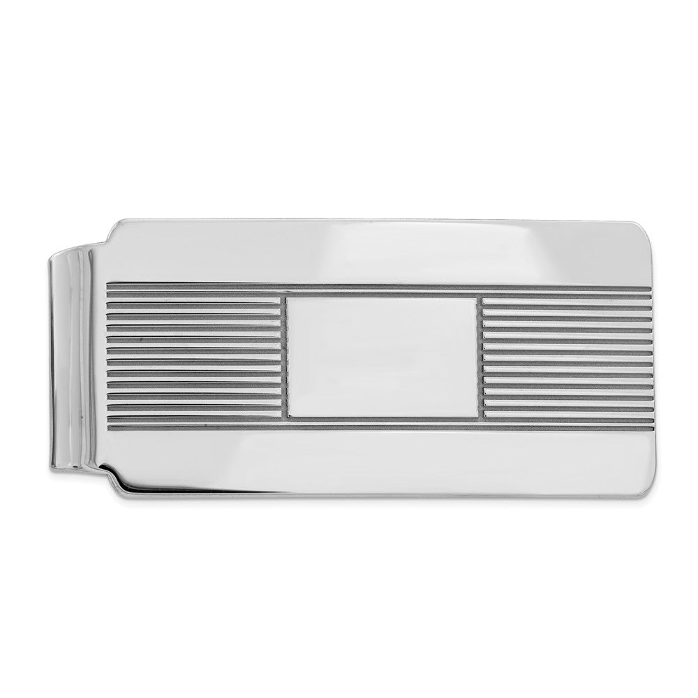 Sophia Jewelers Sterling Silver Polished Money Clip with Engravable Finish