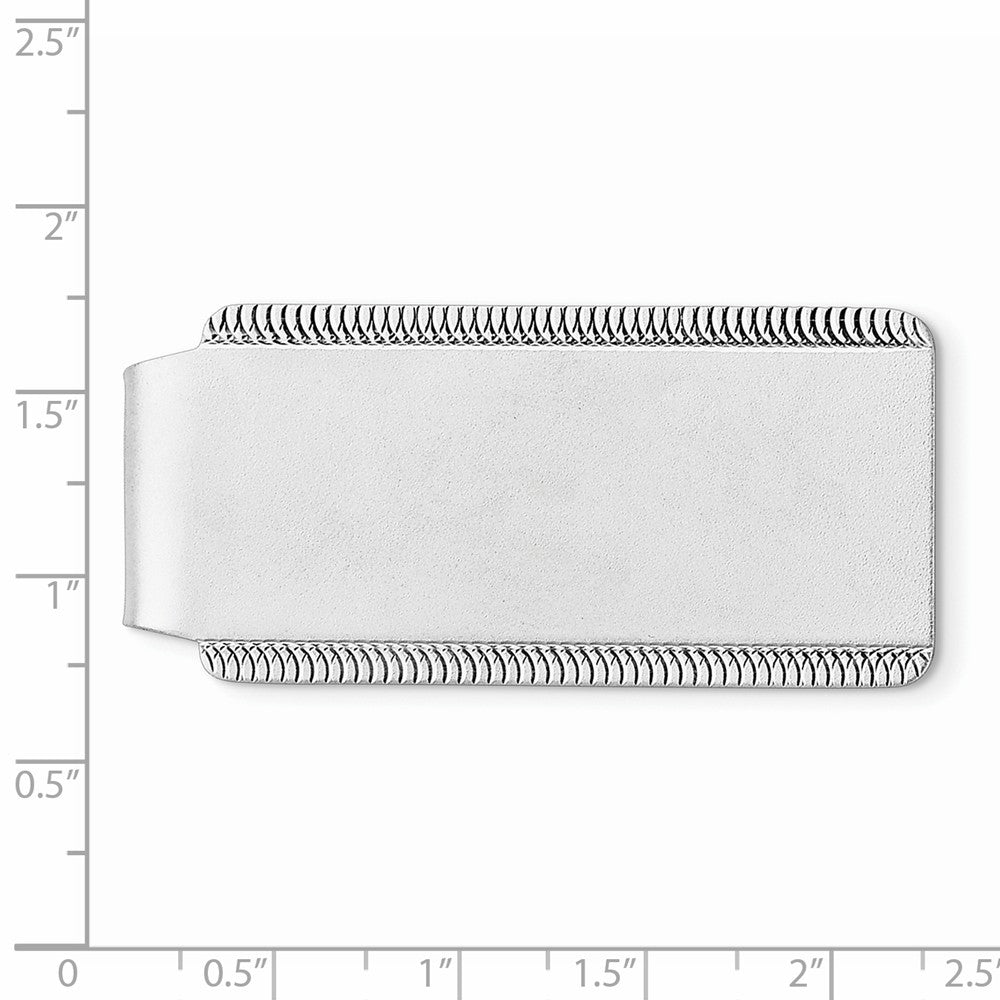Sterling Silver Rhodium-plated Satin Front Money Clip