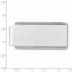 Sterling Silver Rhodium-plated Satin Front Money Clip