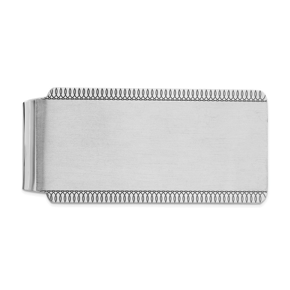 Sterling Silver Satin Rhodium-plated Front Money Clip