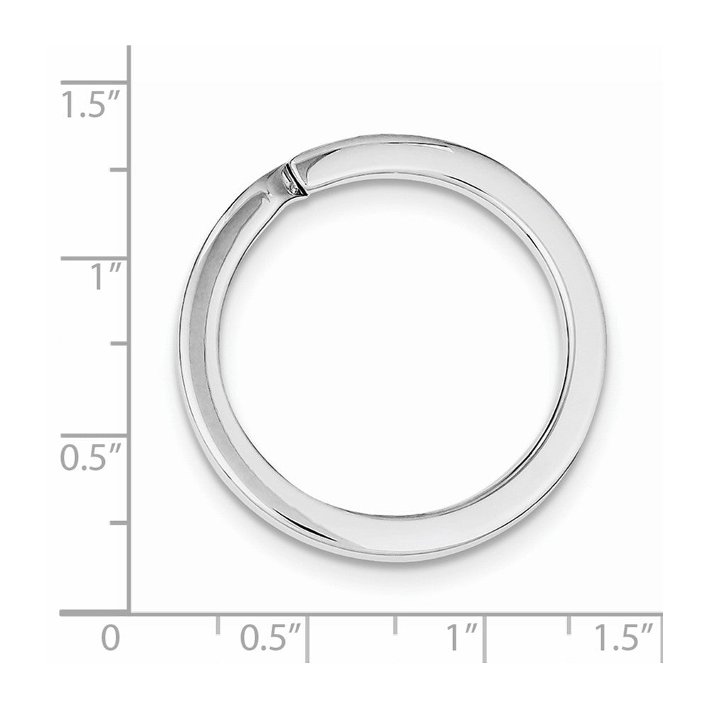 Sophia Jewelers Unisex Polished Sterling Silver Key Ring with Rhodium Finish Secondary image