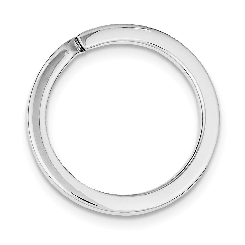 Sophia Jewelers Unisex Polished Sterling Silver Key Ring with Rhodium Finish