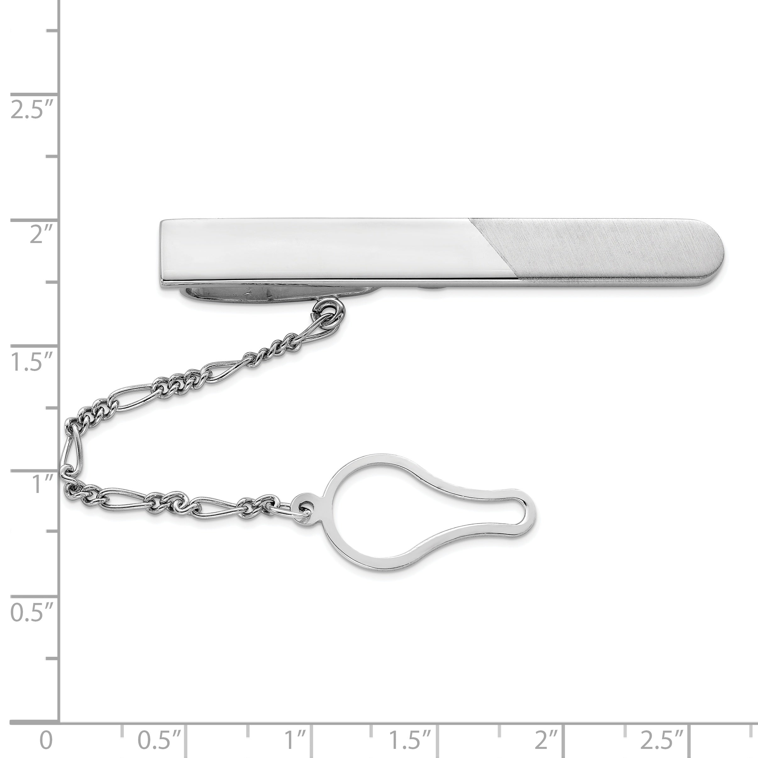 MenÃƒÆ’Ã‚Â¢ÃƒÂ¢Ã‚â€šÃ‚Â¬ÃƒÂ¢Ã‚â€žÃ‚Â¢s Sterling Silver Rhodium-Plated Tie Clip with Polished Finish