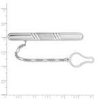 Men's 925 Sterling Silver Rhodium Plated Tie Clip with Polished Finish