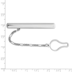 Sophia Jewelers Men's Polished Sterling Silver Rhodium Plated Tie Clip