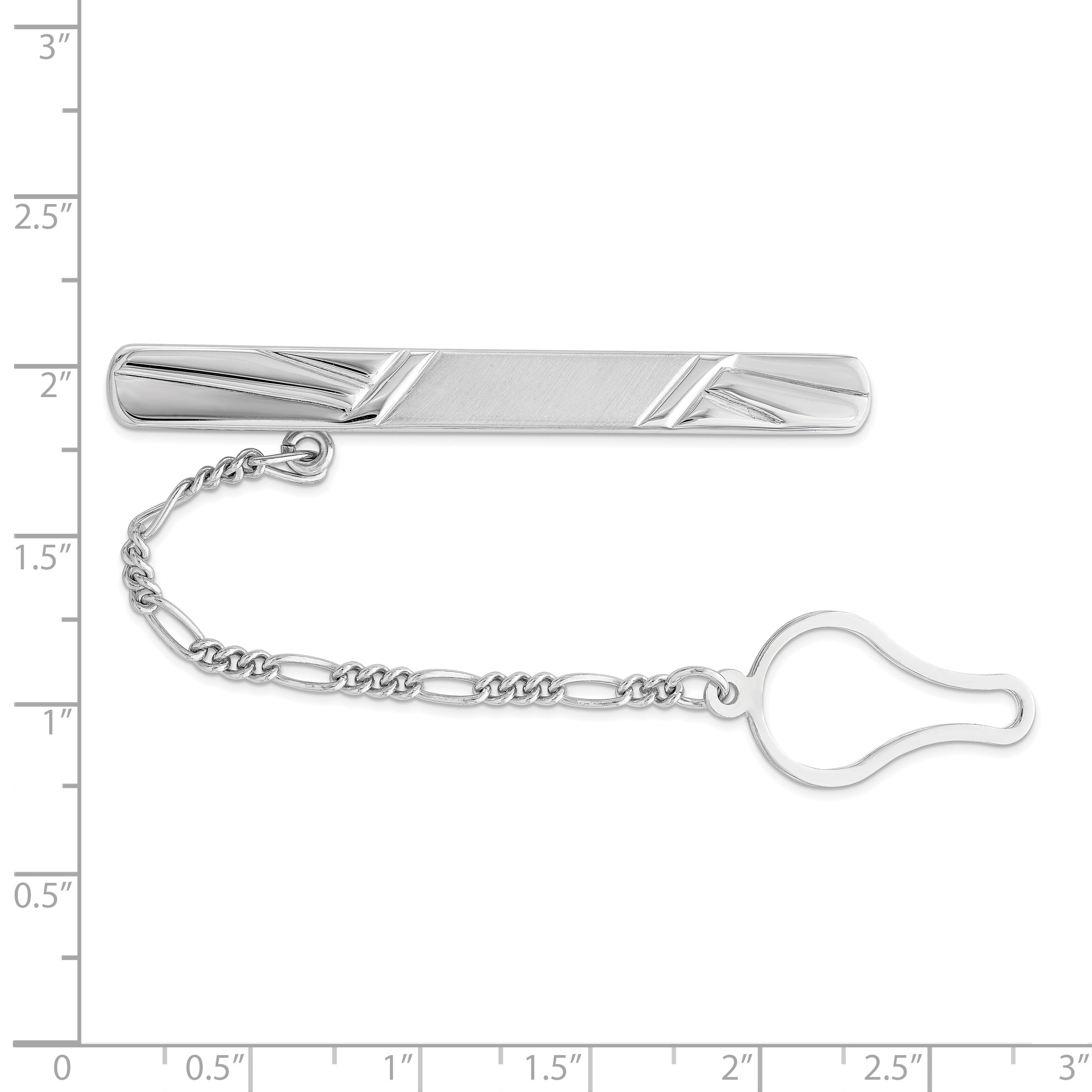 Sophia Jewelers Sterling Silver 925 Men's Tie Clip with Polished Rhodium Finish