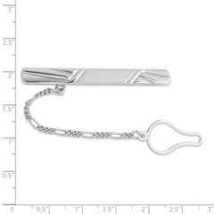 Sterling Silver Rhodium Plated Tie Clip