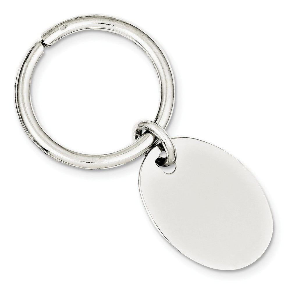 Sophia Jewelers Sterling Silver Rhodium Plated Engravable Men's Key Chain