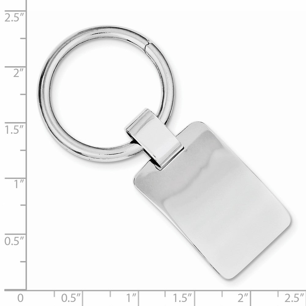 Men's Polished 925 Sterling Silver Key Chain with Rhodium Finish Secondary image