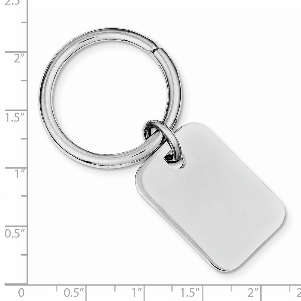Men's Sterling Silver 925 Key Chain with Polished Rhodium Finish Secondary image