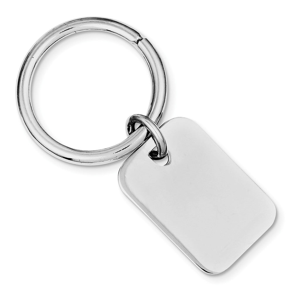 Men's Sterling Silver 925 Key Chain with Polished Rhodium Finish Main image