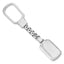 Sterling Silver 925 Rhodium Plated Unisex Key Chain with Engravable Charm
