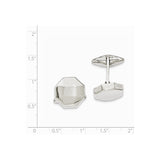 Sterling Silver Polished Hexagon Cuff Link