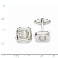 Sterling Silver 925 Men's Cuff Links with Polished & Satin Finish