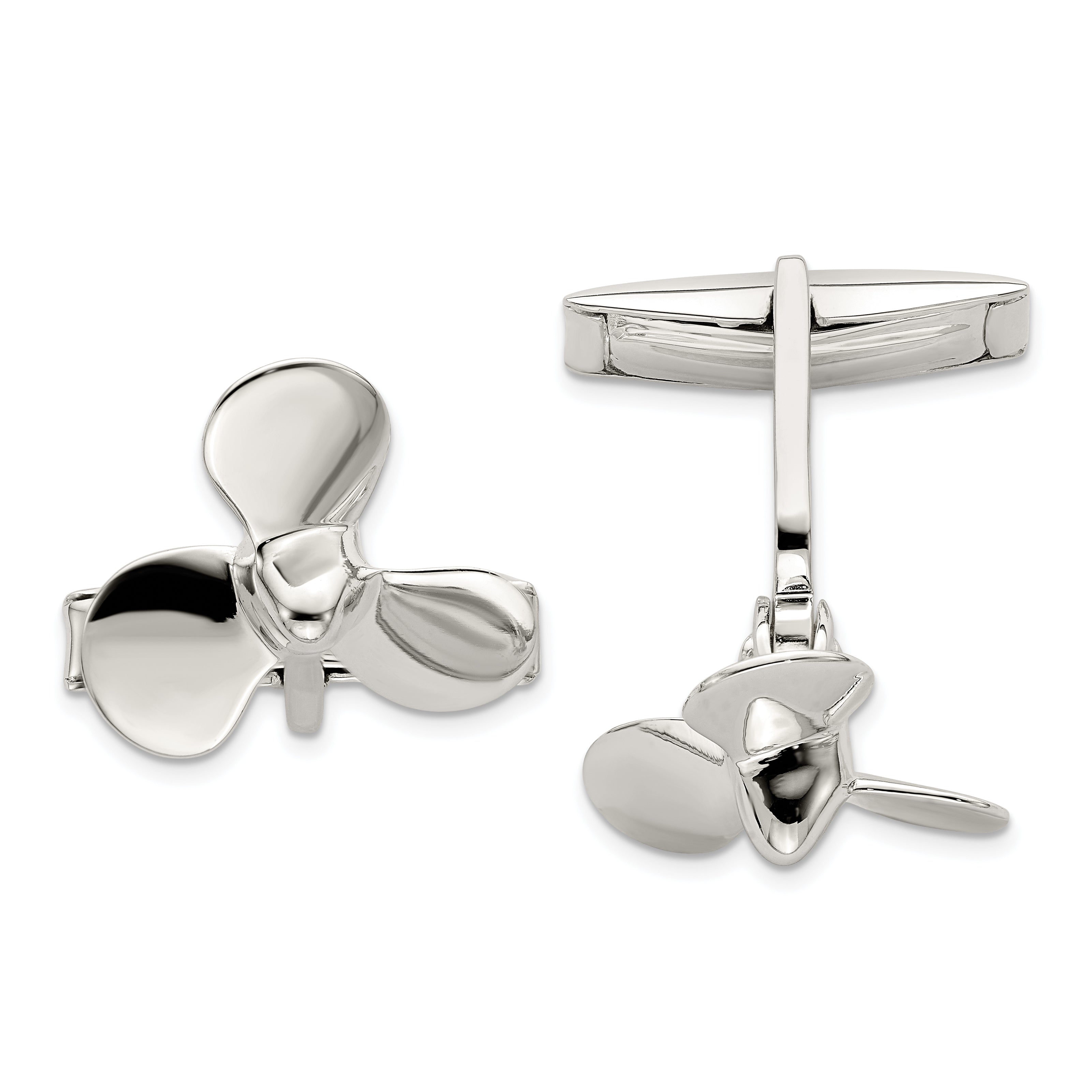 Sterling Silver Propeller Cuff Links Main image