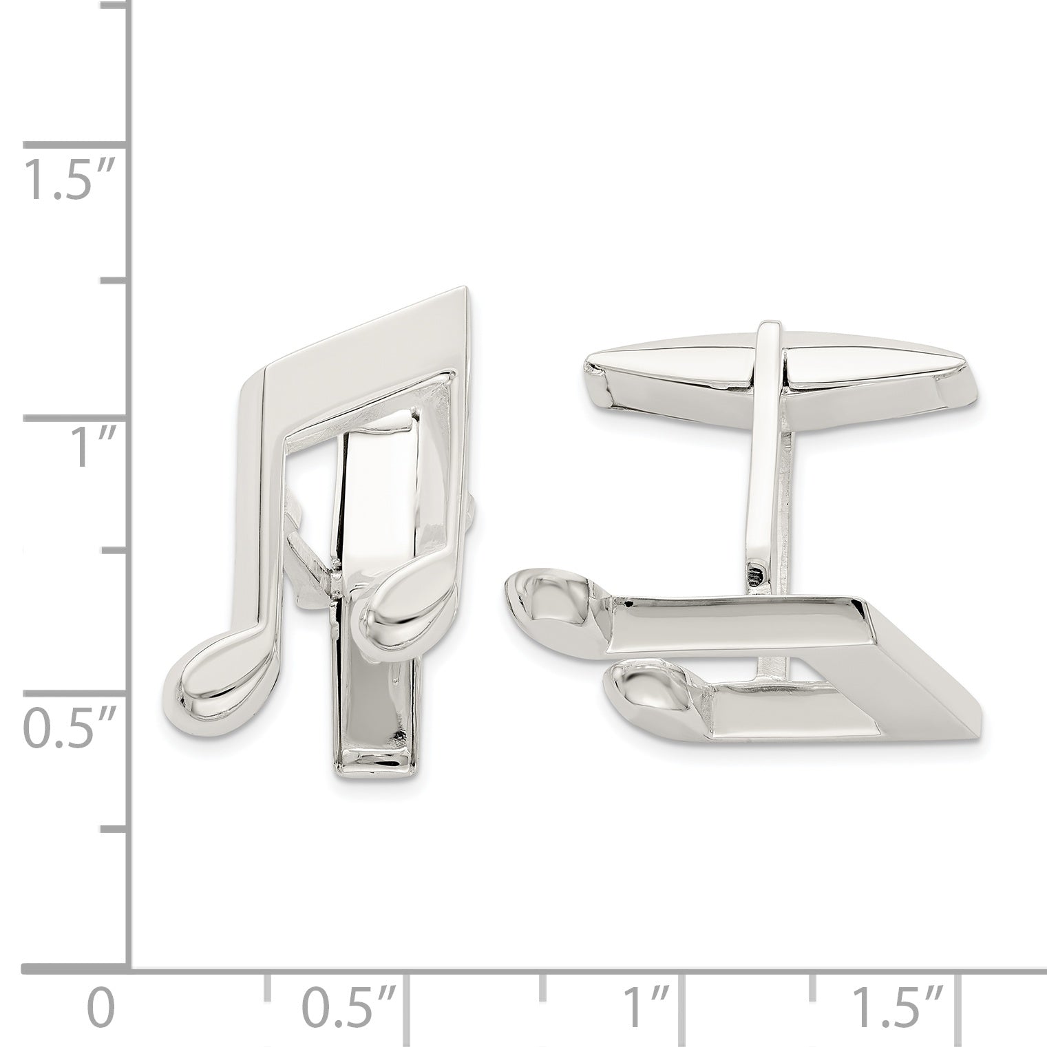 Sterling Silver Music Note Cuff Links Secondary image