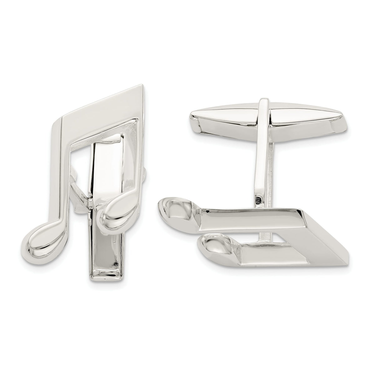 Men's Music Note Cuff Links in Sterling Silver - Sophia Jewelers Main image