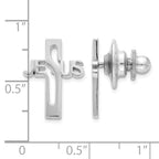 Sophia Jewelers Men's Polished Sterling Silver Jesus Cross Tie Tac