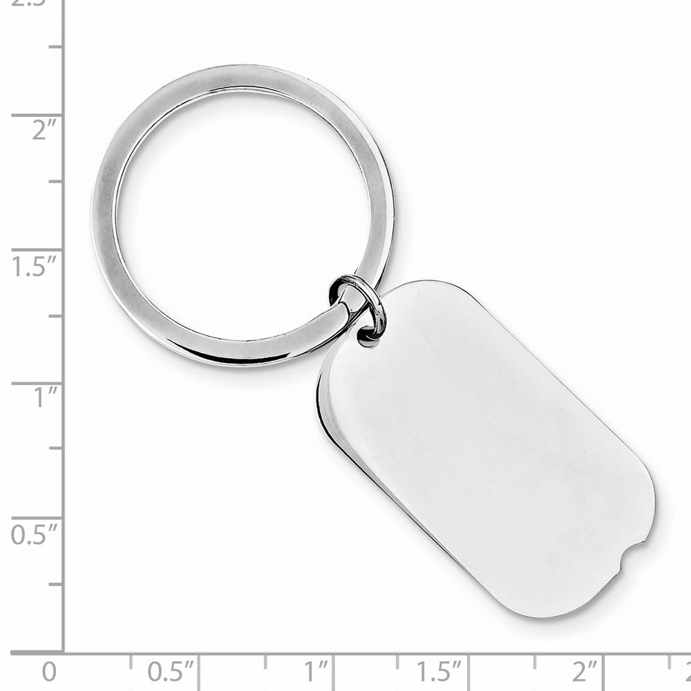 Men's 925 Sterling Silver Polished Key Chain with Rhodium Accents Secondary image