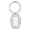 Men's Sterling Silver Rhodium-Plated Key Chain with Engravable Polished Finish